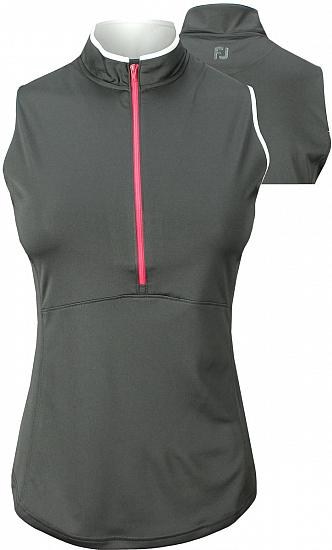 FootJoy Women's Interlock Half-Zip Sleeveless Golf Shirts - ON SALE
