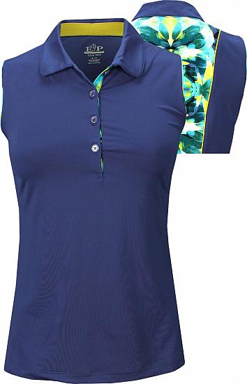 EP Pro Women's Tour-Tech Feather Print Blocking Sleeveless Golf Shirts - ON SALE
