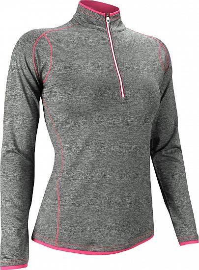 FootJoy Women's Half-Zip Golf Pullovers with Faux Layer - Charcoal - ON SALE!
