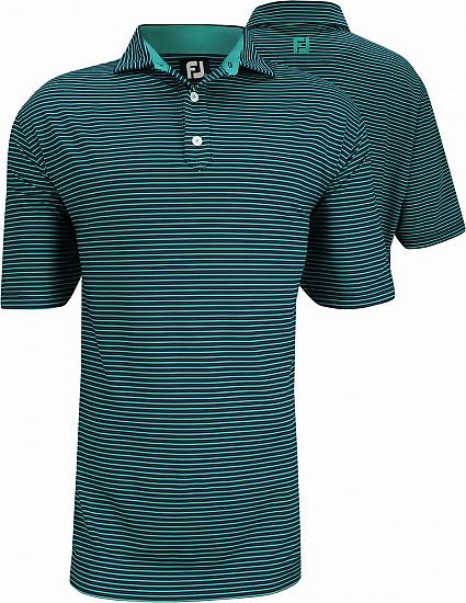 FootJoy Stretch Lisle Feeder Stripe Golf Shirts with Spread Collar - Harbor Springs Collection - FJ Tour Logo Available