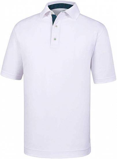FootJoy Smooth Pique Solid Golf Shirts with Trim Knit Collar - Harbor Springs Collection - FJ Tour Logo Available