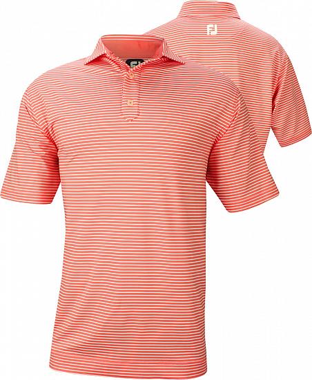 FootJoy Stretch Lisle Feeder Stripe Golf Shirts - Asheville Collection - FJ Tour Logo Available