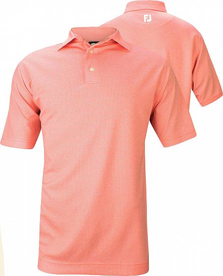 FootJoy Heather Jacquard Mini Check Print Golf Shirts with Self Collar - Asheville Collection - FJ Tour Logo Available