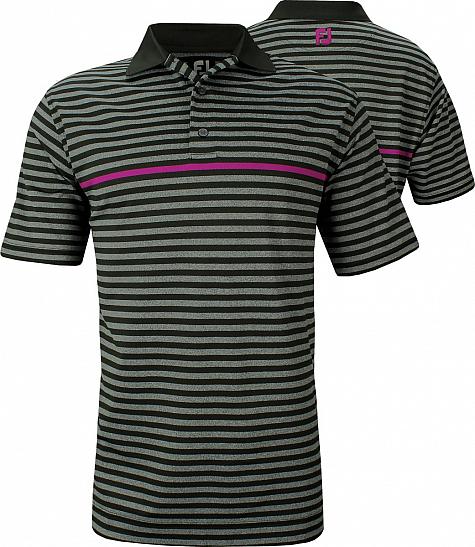 FootJoy Stretch Pique Stripe with Knit Collar Golf Shirts - Portsmouth Collection - FJ Tour Logo Available