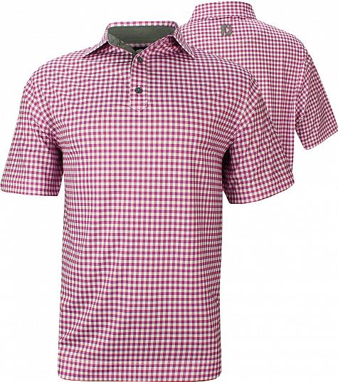 FootJoy Stretch Lisle Gingham Print Golf Shirts with Self Collar - Portsmouth Collection - FJ Tour Logo Available