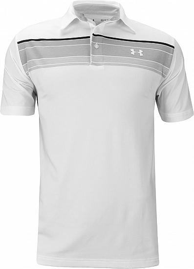 Under Armour Playoff Hazard Golf Shirts - White