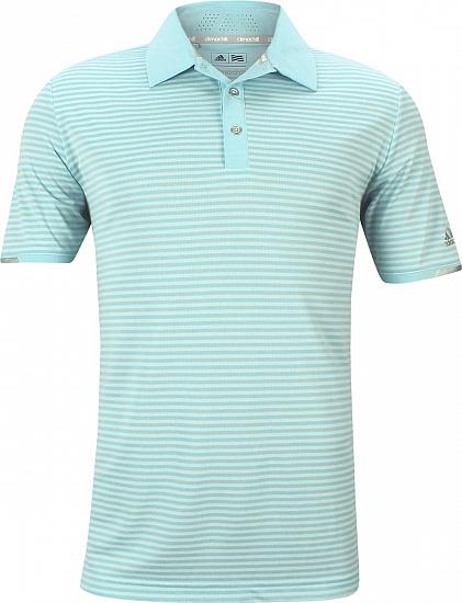 Adidas ClimaChill Tonal Stripe Golf Shirts - Icey Blue - ON SALE