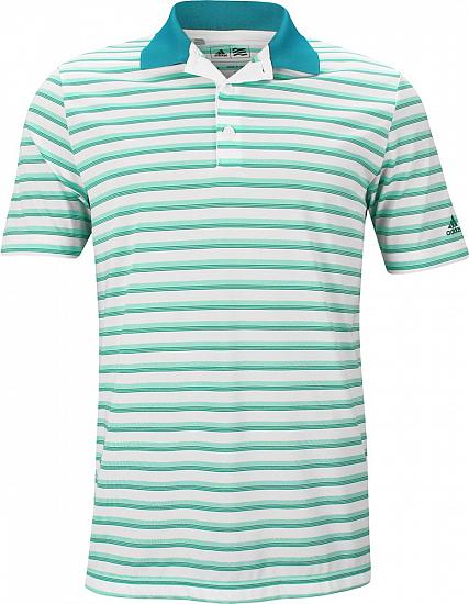 Adidas Club Merch Stripe Golf Shirts - White - ON SALE