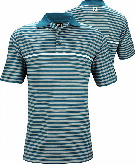 FootJoy Stretch Pique Stripe Golf Shirts with Knit Collar - FJ Tour Logo Available - Previous Season Style