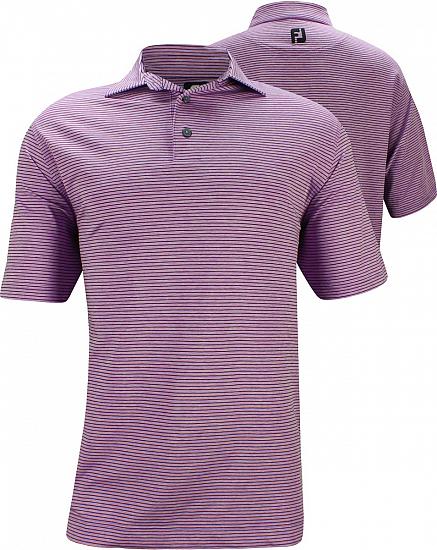FootJoy ProDry Heather Pinstripe Lisle Golf Shirts - Purple