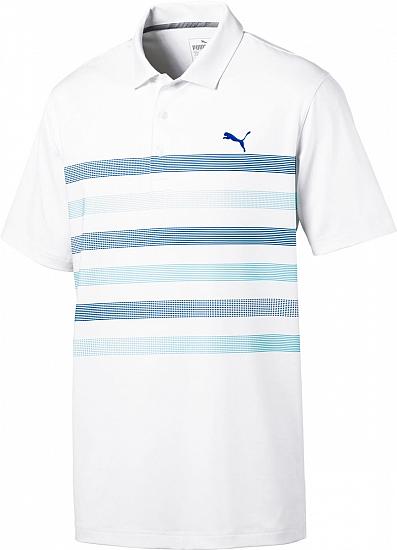 Puma DryCELL Center Stripes Golf Shirts - White - ON SALE
