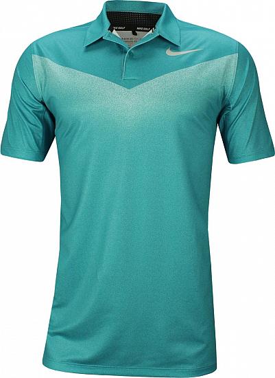 Nike Dri-FIT Chevron Print Golf Shirts - Blustery Blue