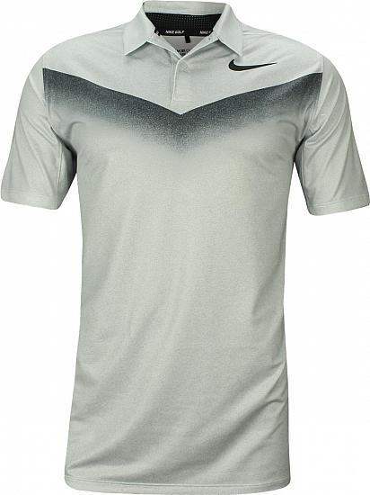 Nike Dri-FIT Chevron Print Golf Shirts - Pure Platinum