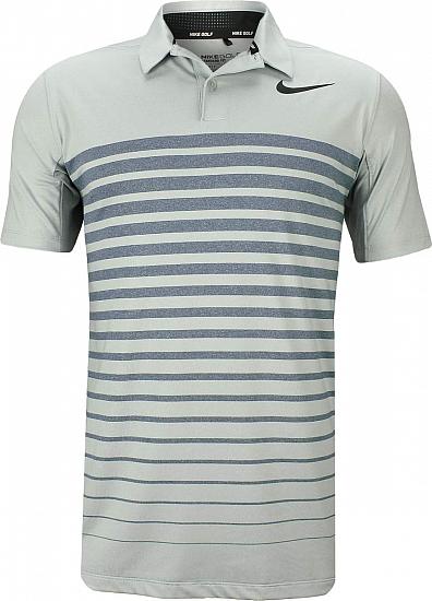 Nike Dri-FIT Heather Stripe Golf Shirts - Wolf Grey - CLOSEOUTS