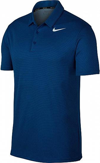 Nike Dri-FIT Textured Golf Shirts - Blue Jay