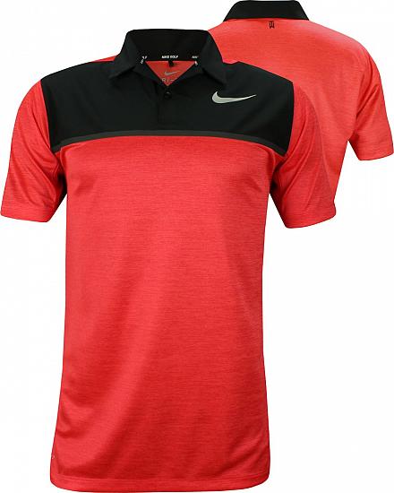 Nike Dri-FIT Tiger Woods Blocked Golf Shirts - Siren Red