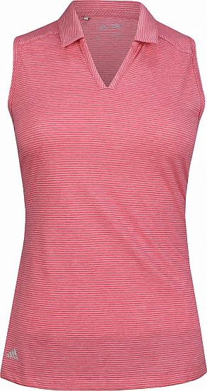 Adidas Women's Tonal Stripe Sleeveless Golf Shirts - ON SALE