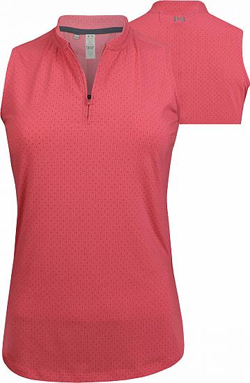 Under Armour Women's Threadbone Zip Sleeveless Golf Shirts - ON SALE