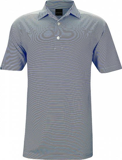 Dunning Stripe Yarn Dye Jersey Golf Shirts - Halo White