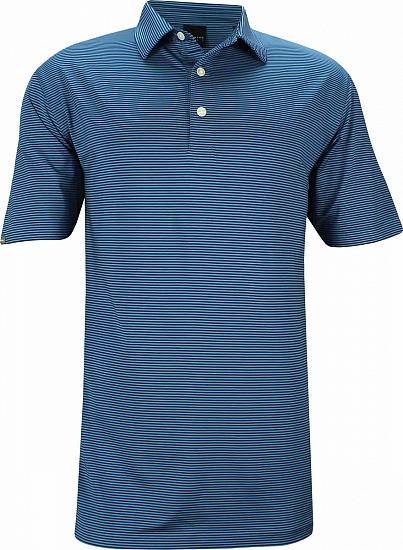 Dunning Stripe Yarn Dye Jersey Golf Shirts - Bermuda Indigo