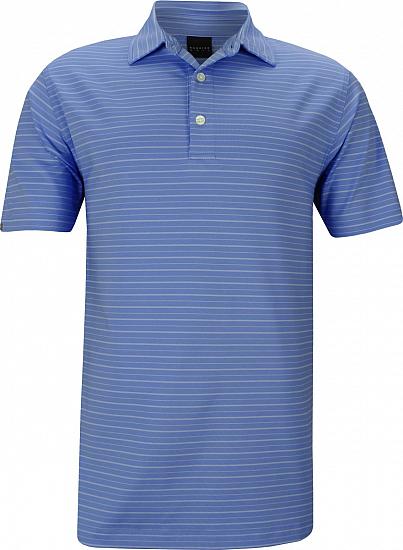Dunning Jersey Classic Fine Stripe Golf Shirts - Surf Blue