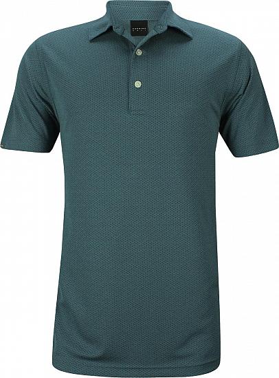 Dunning Weave Jacquard Golf Shirts - Peacock