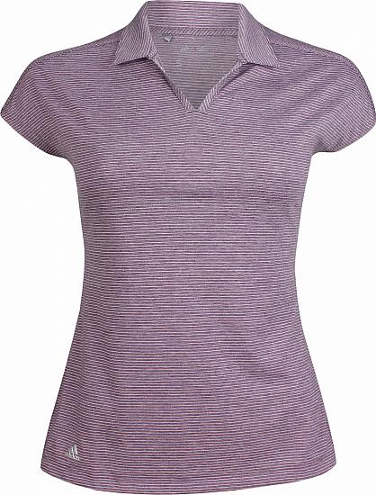 Adidas Women's Tonal Stripe Cap Sleeve Golf Shirts - ON SALE
