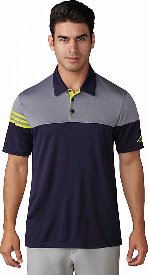 Adidas 3-Stripes Heather Block Golf Shirts