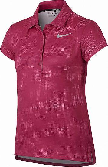 Nike Girl's Dri-FIT Printed Junior Golf Shirts - CLOSEOUTS