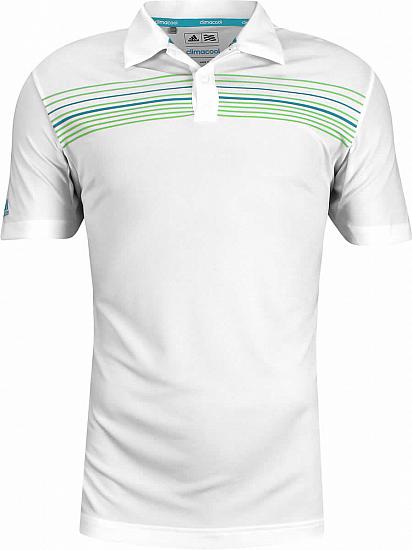 Adidas ClimaCool Chest Print Golf Shirts - White