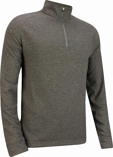 Dunning Natural Hand Quarter-Zip Golf Pullovers - Coffee