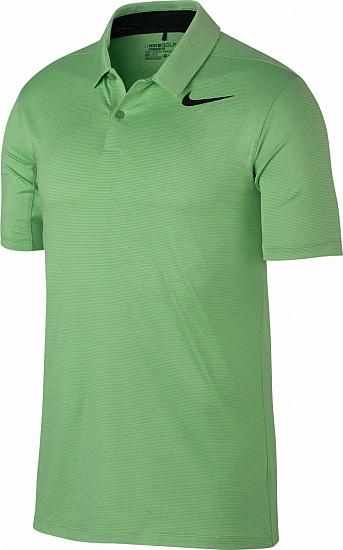 Nike Dri-FIT Control Stripe Golf Shirts - Light Green Spark - CLOSEOUTS