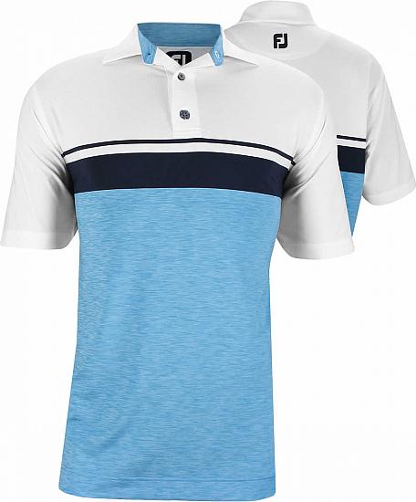 FootJoy Lisle Color Block with Space Dye Golf Shirts - FJ Tour Logo Available - Previous Season Style