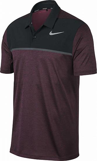 Nike Dri-FIT Tiger Woods Blocked Golf Shirts - Bordeaux
