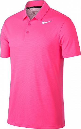 Nike Dri-FIT Textured Golf Shirts - Hyper Pink