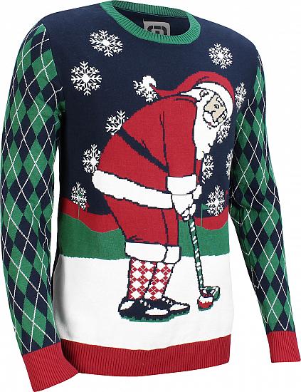 TravisMathew Golfing Santa Crew Golf Sweaters