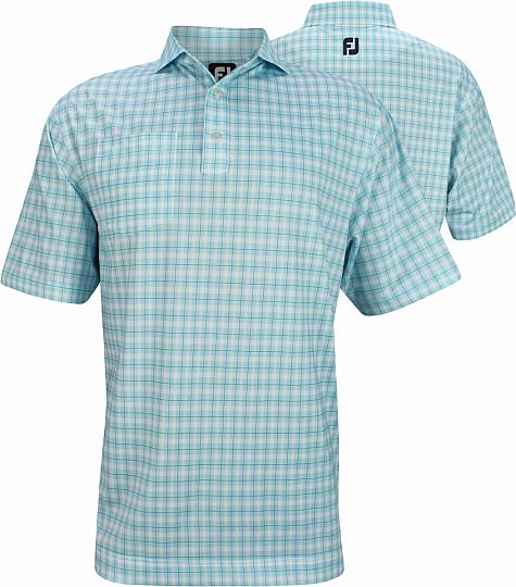 FootJoy Lisle Printed Plaid Self Collar Golf Shirts - Prescott Collection - FJ Tour Logo Available - Previous Season Style