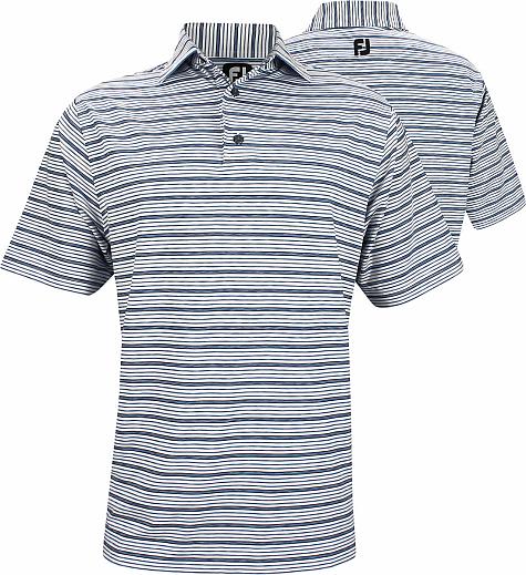 FootJoy ProDry Lisle Space Dye Stripe Golf Shirts - FJ Tour Logo Available - Previous Season Style