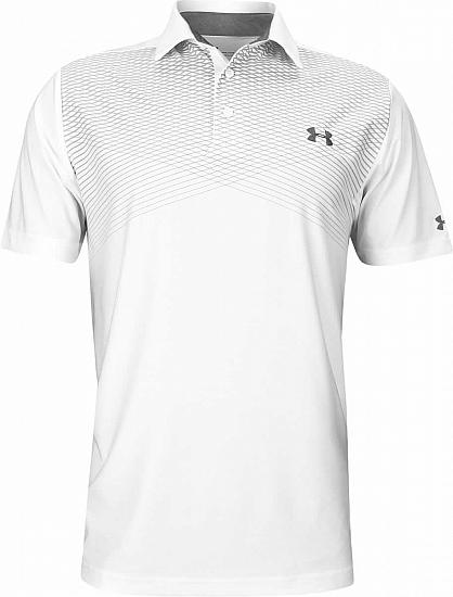 Under Armour Playoff Graphic Hue Golf Shirts - White