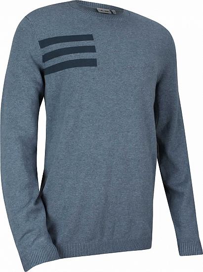 Adidas 3-Stripes Crewneck Golf Sweaters - ON SALE