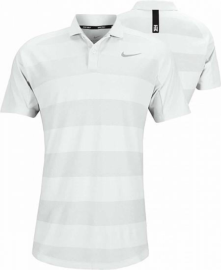 Nike Dri-FIT Tiger Woods Zonal Cooling Golf Shirts - White