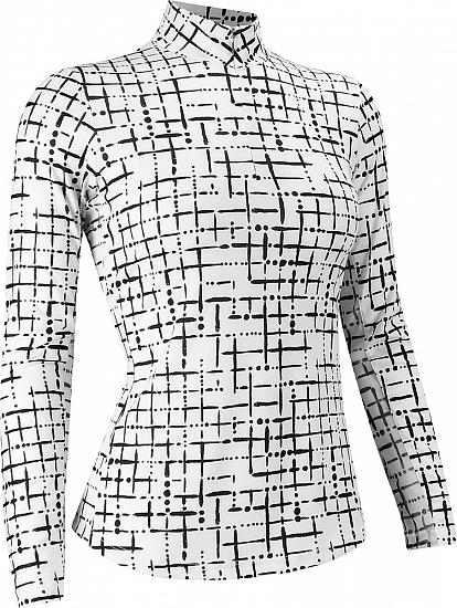 EP Pro Women's Abstract Grid Print Long Sleeve Golf Shirts