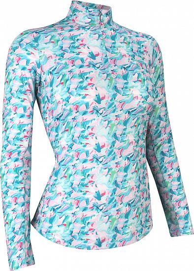 EP Pro Women's Abstract Marble Print Long Sleeve Golf Shirts - ON SALE