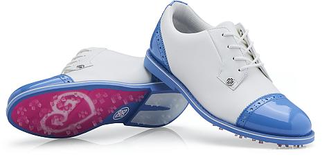 G/Fore Cap Toe Gallivanter Women's Spikeless Golf Shoes - White/Vista Blue