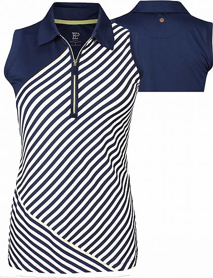EP Pro Women's Striped Sleeveless Golf Shirts - CLEARANCE
