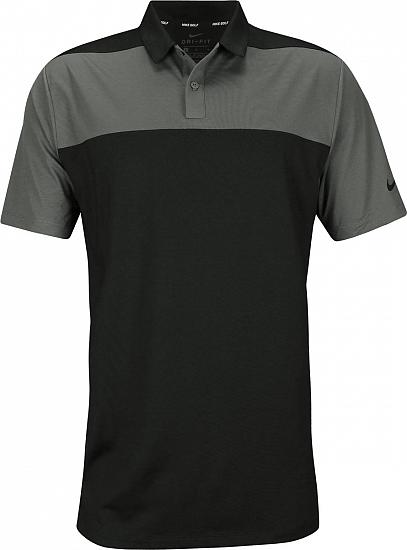 Nike Dri-FIT Color Block Sleeve Logo Golf Shirts - Previous Season Style