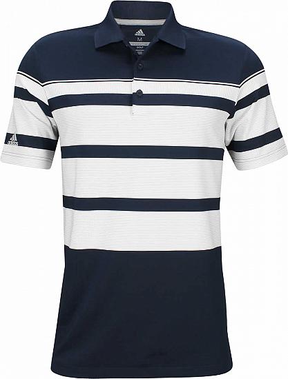 Adidas Ultimate Engineered Stripe Golf Shirts - Collegiate Navy - ON SALE
