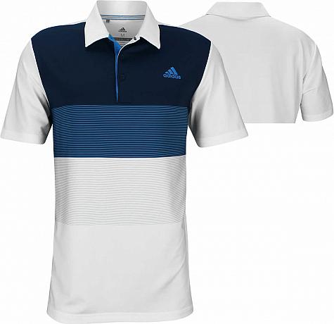 Adidas Ultimate Colorblock Golf Shirts - White - ON SALE