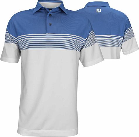 FootJoy Lisle Gradient Color Block Self Collar Golf Shirts - FJ Tour Logo Available - Previous Season Style