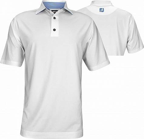 FootJoy Lisle Micro Stripe Accent Self Collar Golf Shirts - FJ Tour Logo Available
